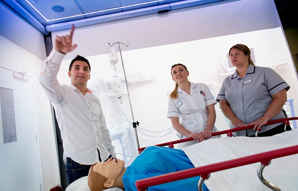 Nursing Students learn how to use the Immersive Suite