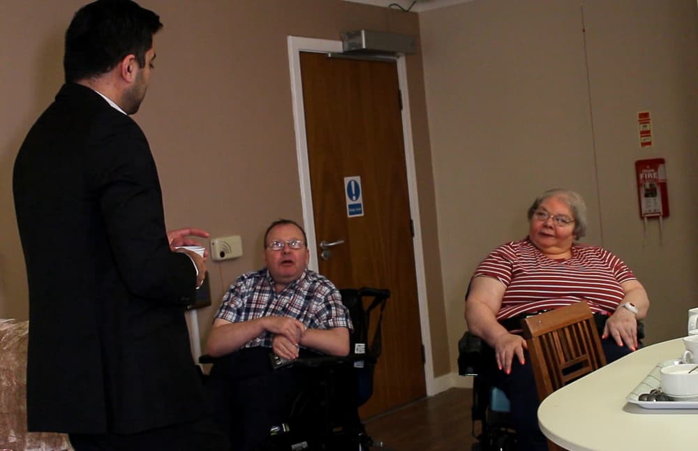 Humza Yousaf visits Blackwood care home to view CleverCogs system image