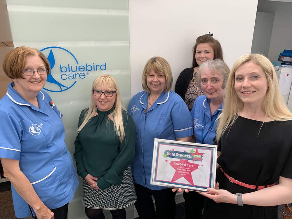 Bluebird Care Gateshead wins award from Healthwatch Gateshead image