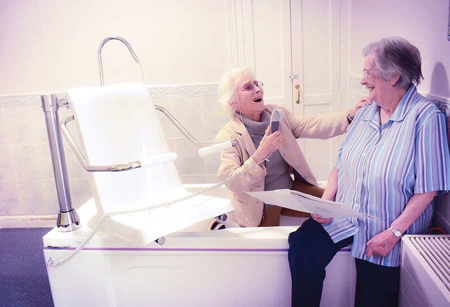 Gainsborough Specialist Bathrooms donate power-assisted baths to the Headingley Hall care home image