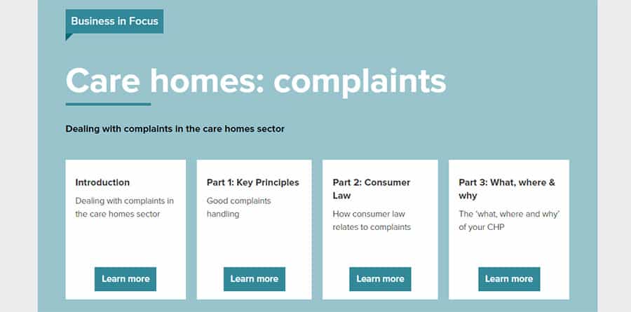 CTSI care home complaints guide image