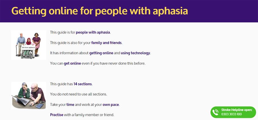 Stroke Association aphasia guide image
