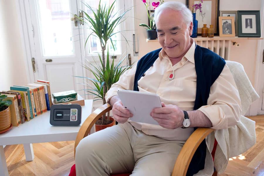 Man with telecare device image