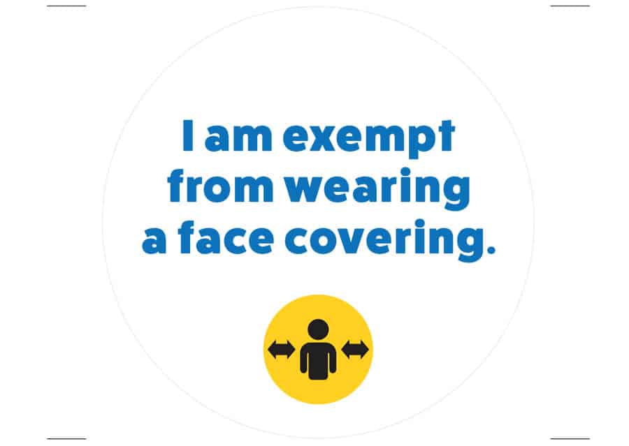 Face mask exemption cards image