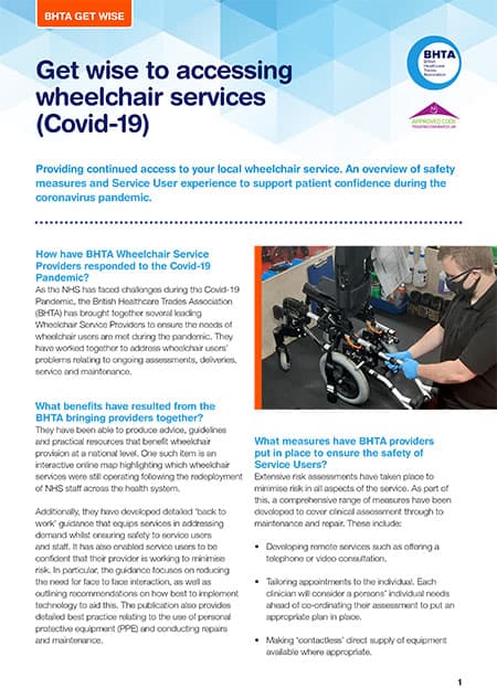 BHTA Accessing Wheelchair Services guide image