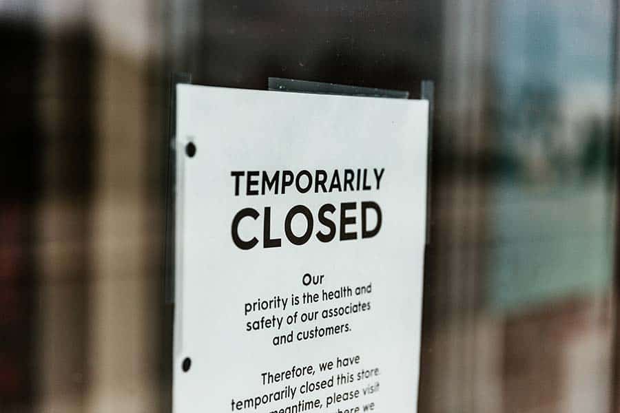 temporarily closed sign image