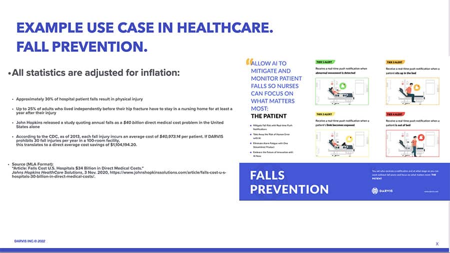DARVIS fall prevention alert system graphic