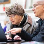 older people using a laptop image