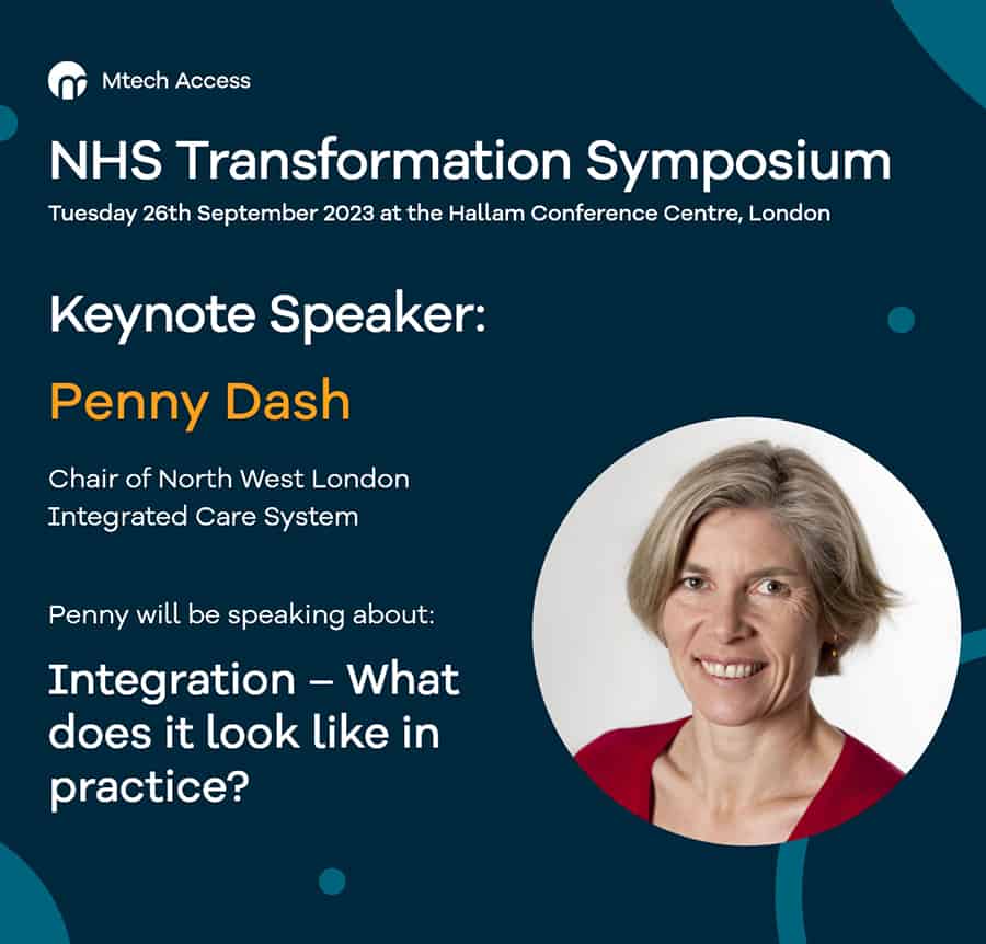 Mtech Access NHS Transformation Symposium - Penny Dash guest speaker image