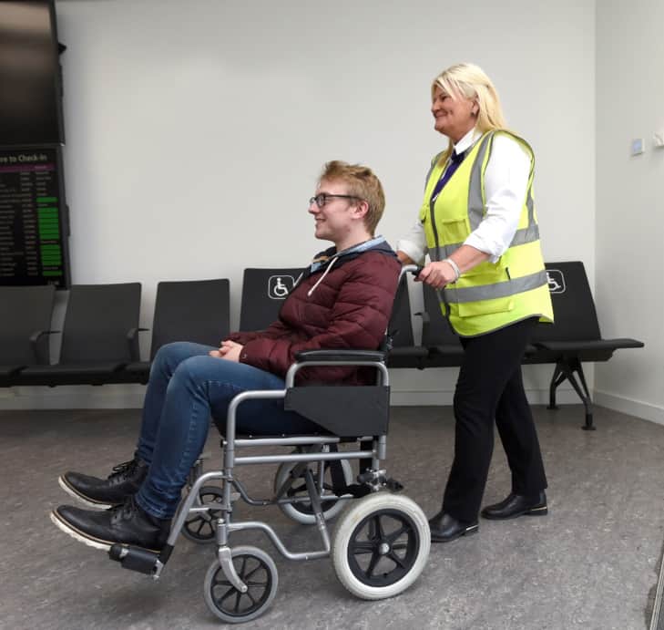 Wheelchair user at airport image